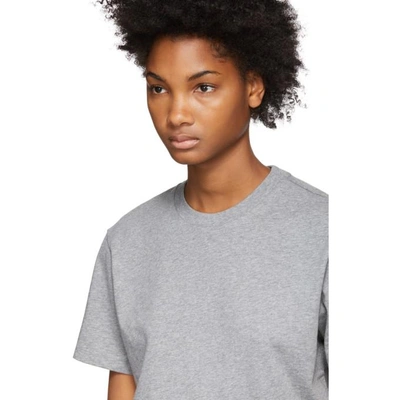 Shop Opening Ceremony Grey Elastic Logo Cropped T-shirt In 0300 Hthrgr