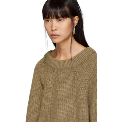Shop Lemaire Brown Wool Round Sweater In 455 Cafe