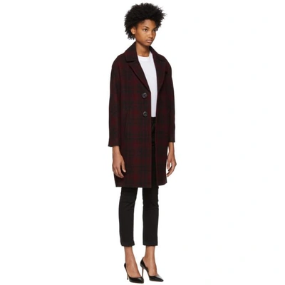 Shop Dsquared2 Red And Black Check Bogart Coat In 001f Red Ch