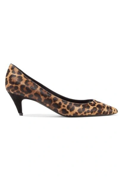 Shop Saint Laurent Charlotte Leopard-print Calf Hair Pumps In Leopard Print