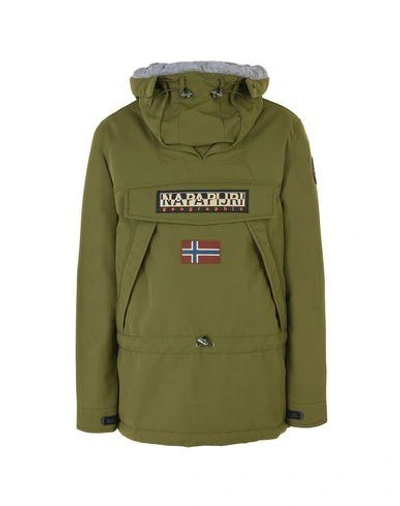 Shop Napapijri Skidoo Man Jacket Military Green Size Xxl Polyamide