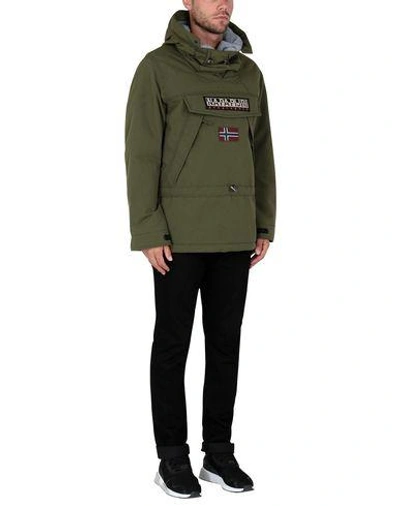 Shop Napapijri Skidoo Man Jacket Military Green Size Xxl Polyamide