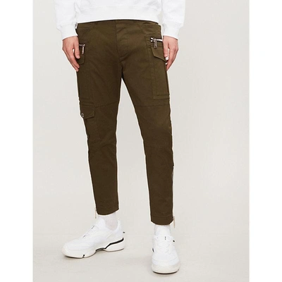 Shop Dsquared2 Regular-fit Skinny Cotton-twill Trousers In Military Green