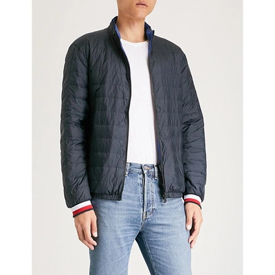 Shop Tommy Hilfiger Reversible Shell-down Bomber Jacket In Sky Captain