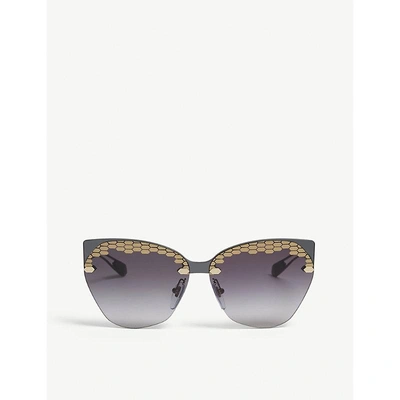 Shop Bvlgari Bv6107 Irregular-frame Sunglasses In Black