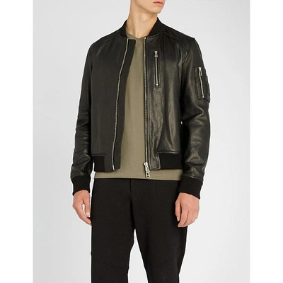 Belstaff Clenshaw Nappa Leather Bomber Jacket In Black | ModeSens