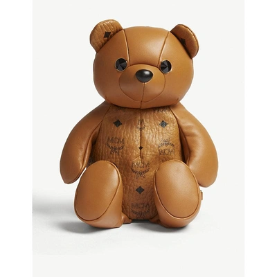 Shop Mcm Brown Teddy Bear Backpack In Cognac