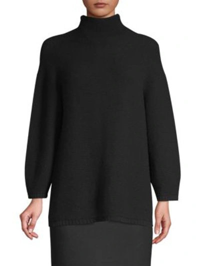 Shop Max Mara Etrusco Wool & Cashmere Mockneck Sweater In Black