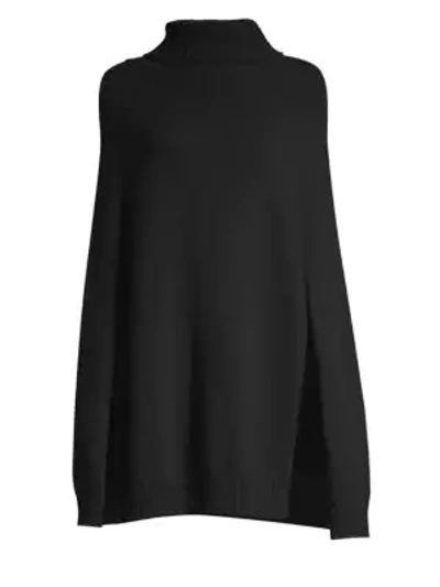 Shop Max Mara Terreno Virgin Wool & Cashmere Cape Sweater In Black