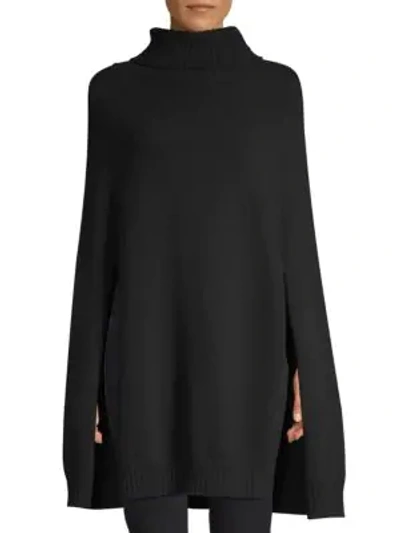 Shop Max Mara Terreno Virgin Wool & Cashmere Cape Sweater In Black