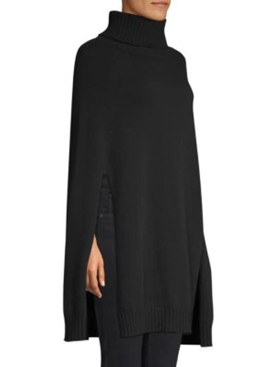 Shop Max Mara Terreno Virgin Wool & Cashmere Cape Sweater In Black