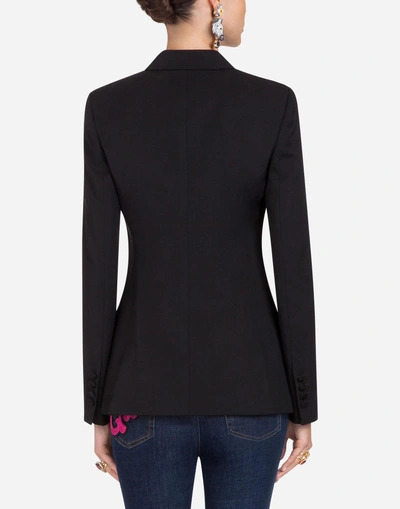 Shop Dolce & Gabbana Wool And Silk Tuxedo Jacket In Black