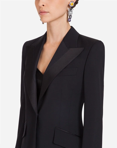 Shop Dolce & Gabbana Wool And Silk Tuxedo Jacket In Black