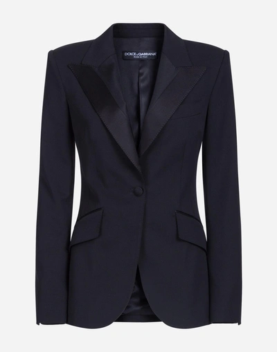 Shop Dolce & Gabbana Wool And Silk Tuxedo Jacket In Black