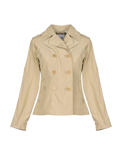 Shop Aspesi Double Breasted Pea Coat In Sand