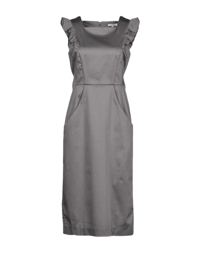 Shop Olympia Le-tan Knee-length Dress In Grey