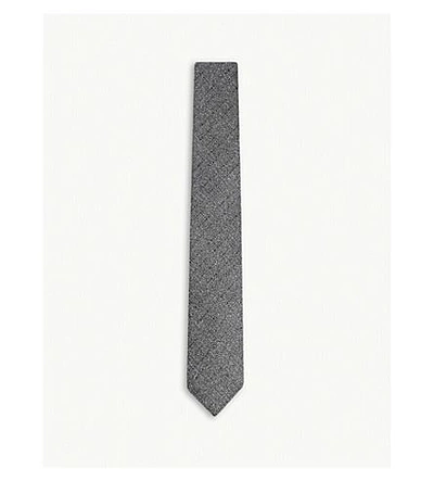 Shop Tiger Of Sweden Dilano Woven Slub Tie In Grey