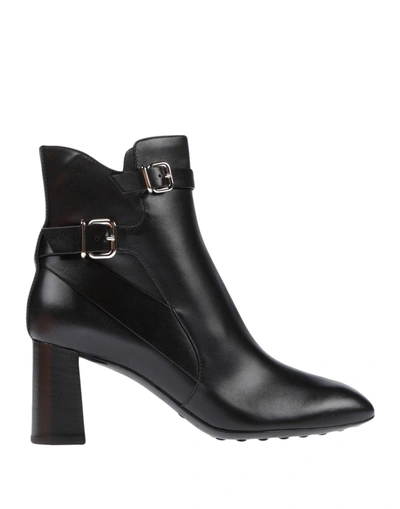 Tod's Ankle Boot In Leather In Black