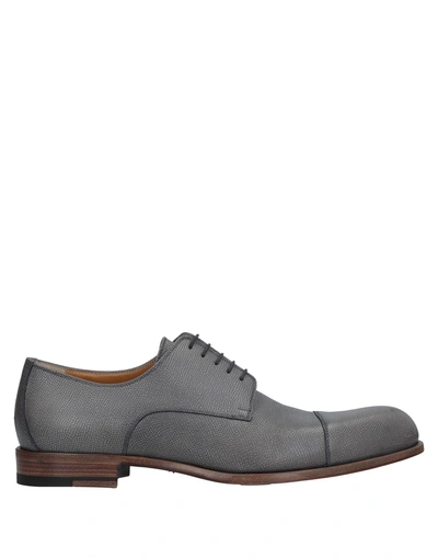 Shop A.testoni Laced Shoes In Dove Grey