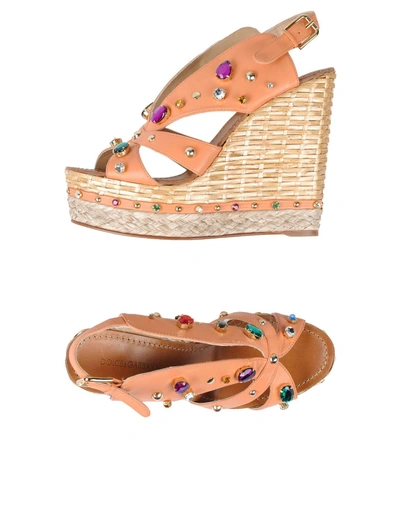 Shop Dolce & Gabbana Sandals In Salmon Pink