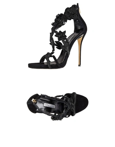 Shop Oscar De La Renta Sandals In Black