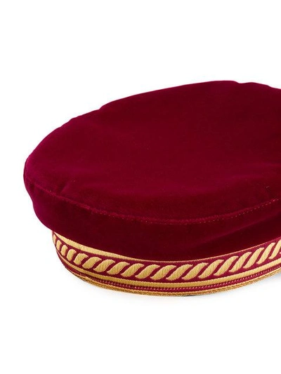Shop Manokhi Military Hat In Red