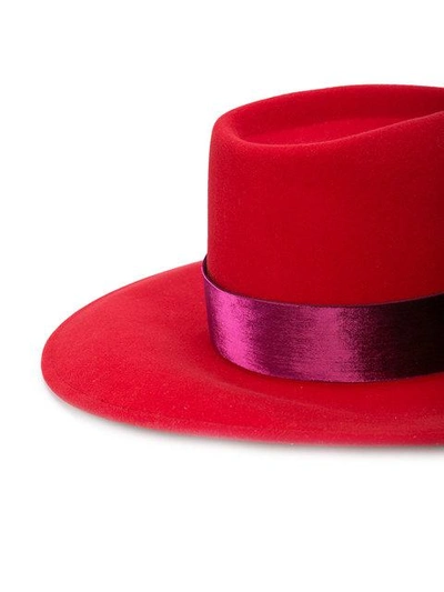 Shop Eugenia Kim Satin Band Fedora Hat - Red