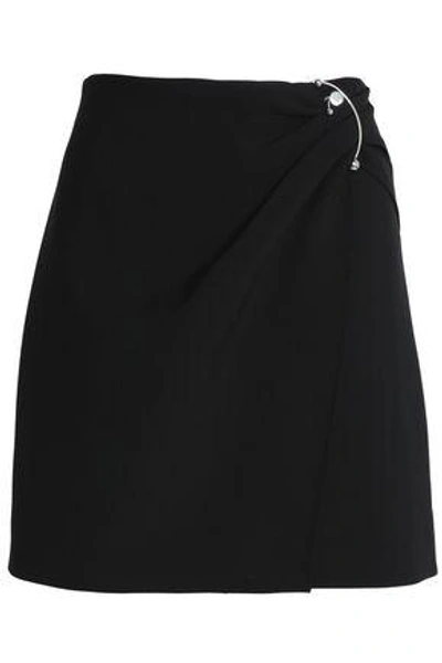 Shop Cushnie Et Ochs Cushnie Woman Wrap-effect Embellished Crepe Mini Skirt Black
