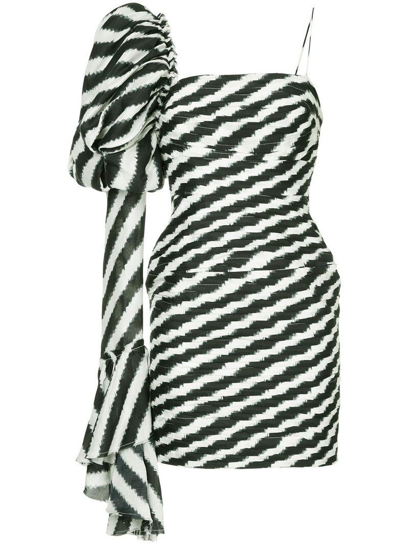 aje black and white dress