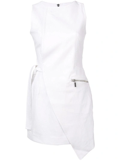 Shop Thomas Wylde Stem Asymmetric Wrap Dress - White