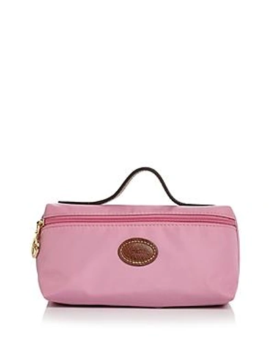 Shop Longchamp Le Pliage Cosmetics Case In Pink/gold