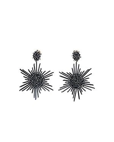 Shop Oscar De La Renta Fireball Clip-on Earrings In Black