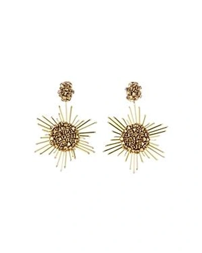 Shop Oscar De La Renta Fireball Clip-on Earrings In Gold