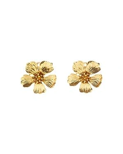 Shop Oscar De La Renta Wildflower Clip-on Earrings In Gold