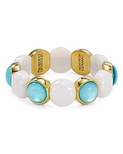 Shop Roberto Demeglio Aura Large Two-tone Stretch Bracelet In Blue/white
