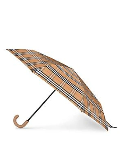 Shop Burberry Vintage Check Umbrella In Multi