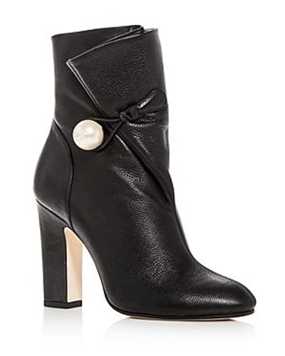 Shop Jimmy Choo Women's Bethanie 85 Leather High-heel Booties In Black