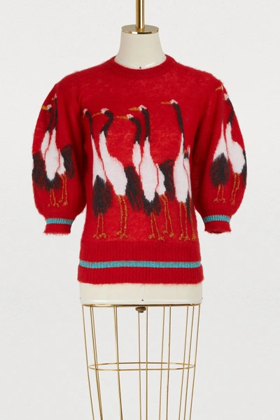 Shop Stella Jean Maglia Girocollo Mohair And Wool Sweater In Red