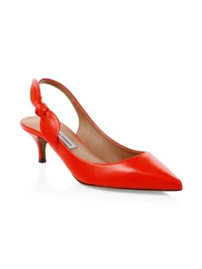 Shop Tabitha Simmons Rise Leather Slingback Pumps In Red
