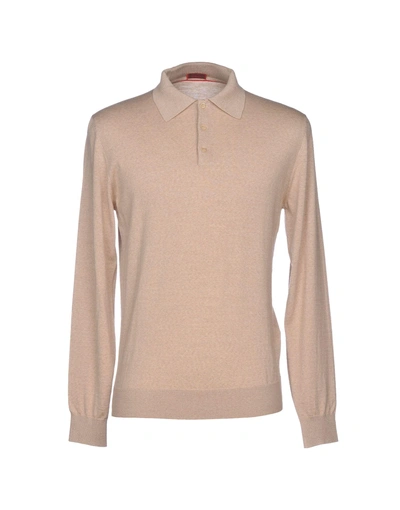 Shop Isaia Sweaters In Beige