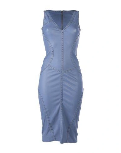 Shop Aphero Knee-length Dress In Sky Blue