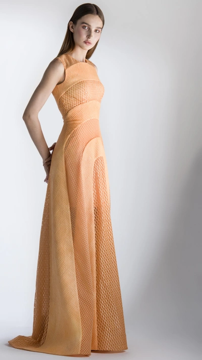 Shop Saiid Kobeisy Sk By  Sleeveless Evening Gown In Orange Pop