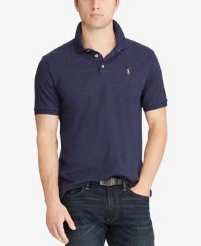 Shop Polo Ralph Lauren Men's Classic Fit Short Sleeve Soft Touch Polo In Spring Navy Heather