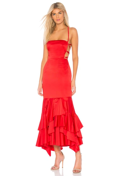 Shop Milly Doria Apron Dress In Scarlet