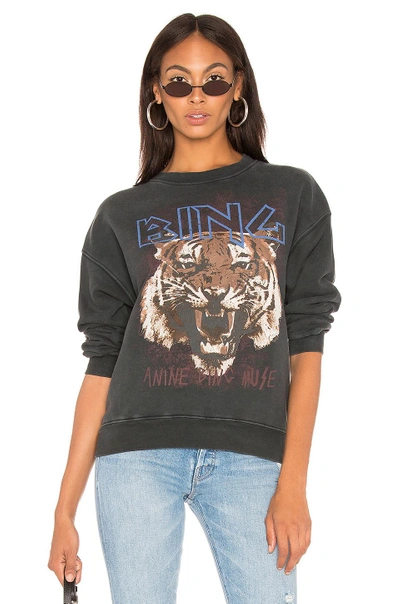 Shop Anine Bing Tiger Sweatshirt In Black