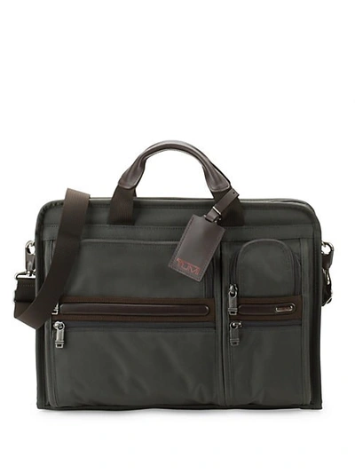 Shop Tumi Compact Large Laptop Briefcase In Grey Brown