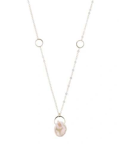 Shop Melissa Joy Manning Keshi Pearl Necklace In Gold