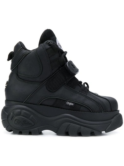 Shop Buffalo Sneaker Boots In Black