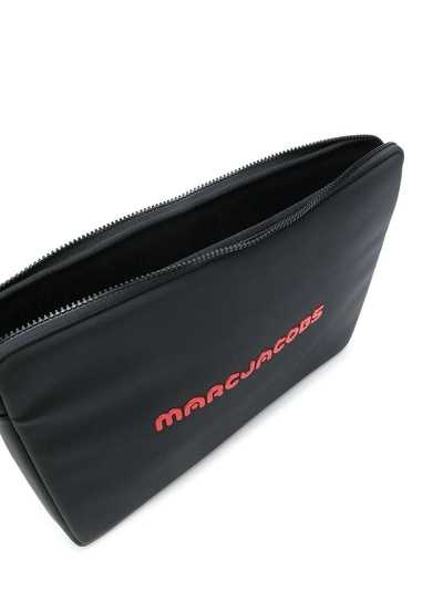 Shop Marc Jacobs Logo Laptop Bag - Black