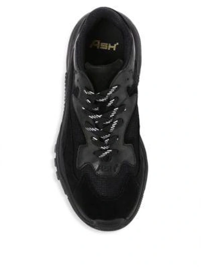 Shop Ash Addict Leather & Mesh Sneakers In Black